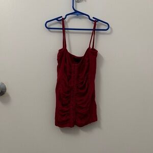 H&M Red Ruched Camisole Top